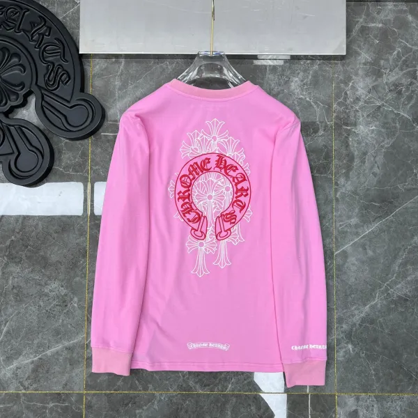 Chrome Hearts Triple Cross Black Long-Sleeve Tee with Lip and Bow Print - 31