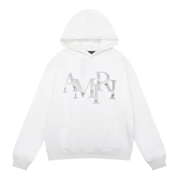 Amiri AMIRI Logo Print White Hoodie - 1