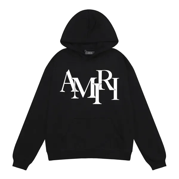 Amiri Logo Graphic Hoodie Black - 1