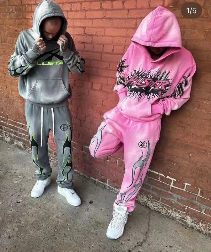 Hellstar Sports Flame Logo Hoodie Black Pink - 21