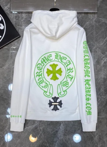 Chrome Hearts Cross Motif Hoodie White - 14