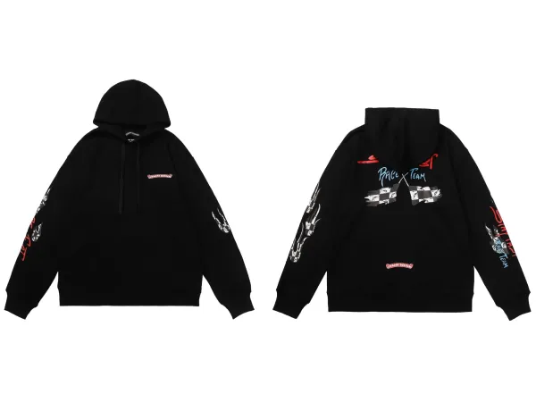 Chrome Hearts Cross Embroidered Black Hoodie - 20