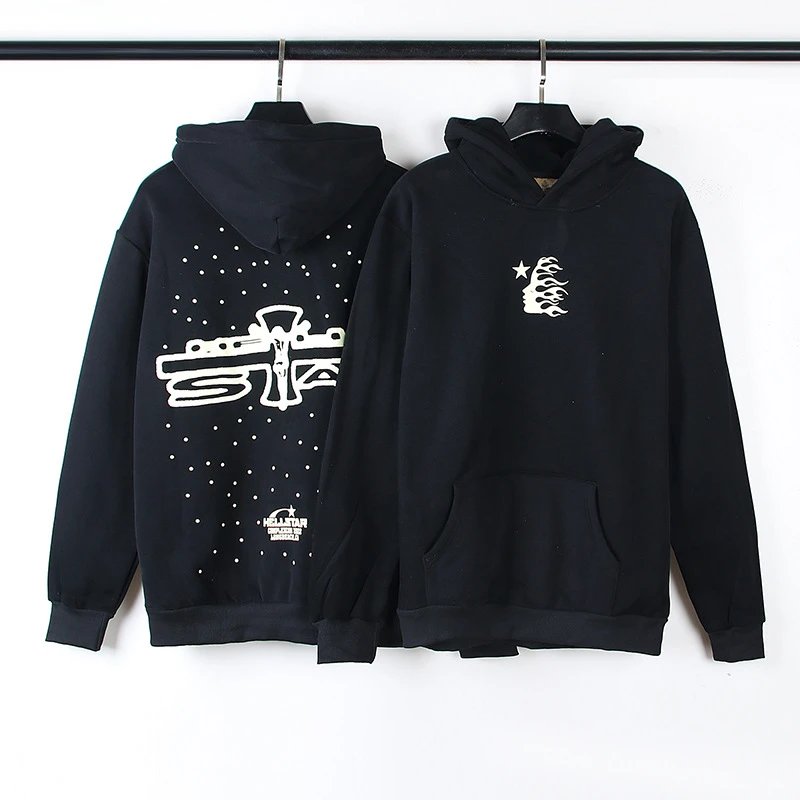 Hellstar Sports Flame Logo Hoodie Black Pink - 14