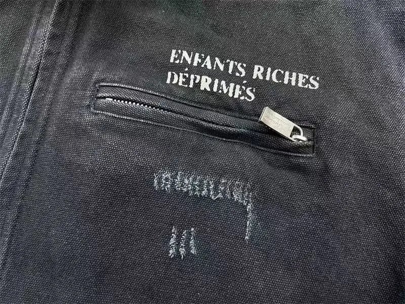 Enfants Riches Déprimés Distressed Denim Work Jacket Black - 8