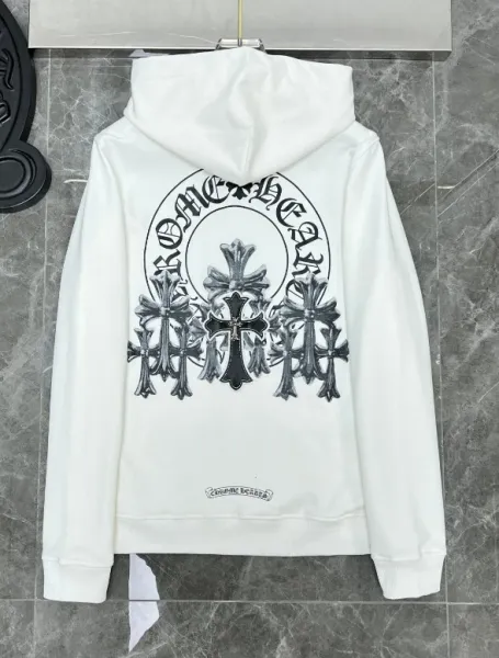 Chrome Hearts Cross Motif Hoodie White - 1