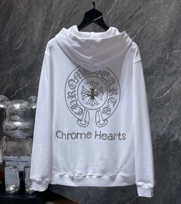 Chrome Hearts Cross Motif Hoodie White - 20