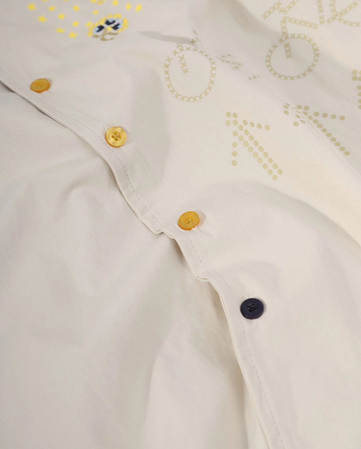 Design Embroidered Sun Motif Shirt Beige product detail 11 in Litbuy spreadsheet finds