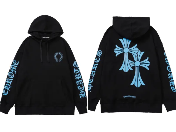 Chrome Hearts Cross Embroidered Black Hoodie - 26