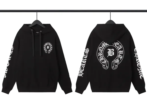 Chrome Hearts Cross Embroidered Black Hoodie - 39
