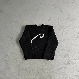 Off-White Cursive Logo Knit Sweater Black - 1