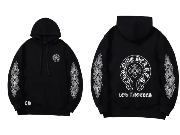 Chrome Hearts Cross Embroidered Black Hoodie - 34