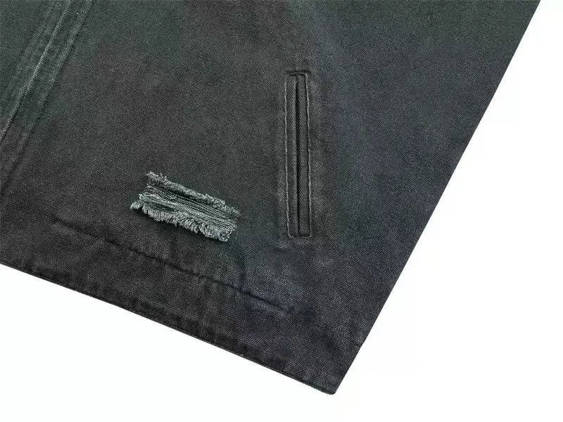 Enfants Riches Déprimés Distressed Denim Work Jacket Black - 10