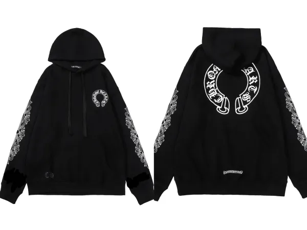 Chrome Hearts Cross Embroidered Black Hoodie - 41