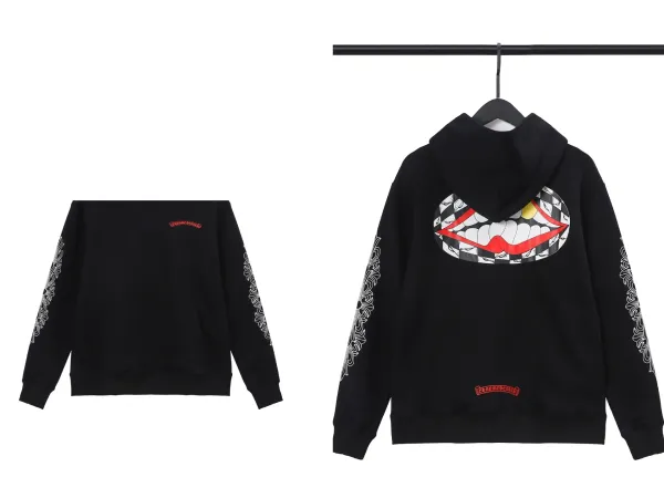 Chrome Hearts Cross Embroidered Black Hoodie - 8