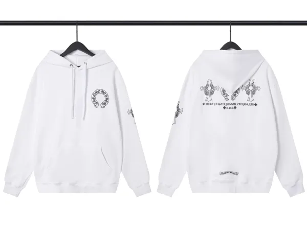 Chrome Hearts Cross Embroidered Black Hoodie - 4