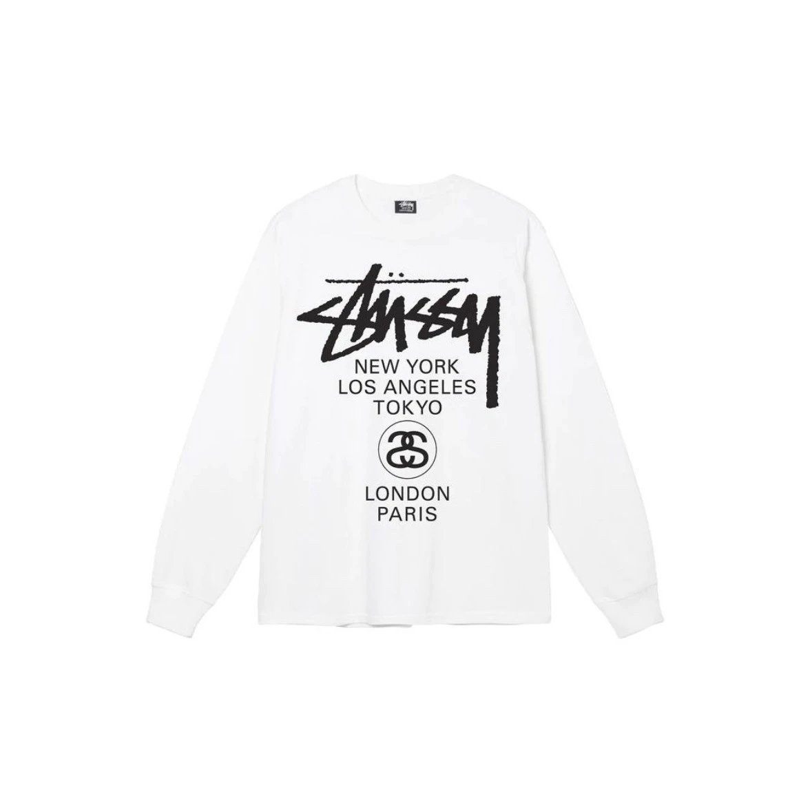 Stüssy World Tour Long Sleeve T-Shirt White - 6