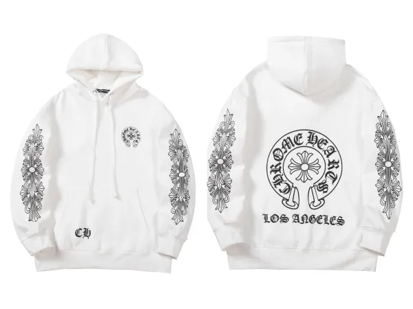 Chrome Hearts Cross Embroidered Black Hoodie - 31