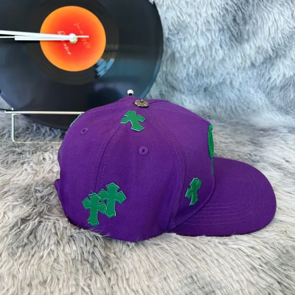 Chrome Hearts Cross Patch Purple Baseball Cap - 1