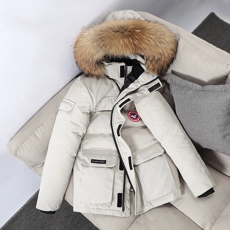 Down Jacket Mid-Length Utility Style