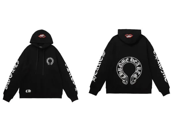 Chrome Hearts Cross Embroidered Black Hoodie - 10
