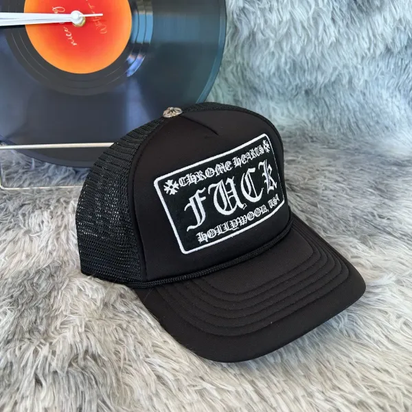 Chrome Hearts Fuck Hollywood Trucker Cap Black - 1