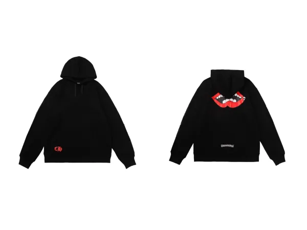 Chrome Hearts Cross Embroidered Black Hoodie - 18