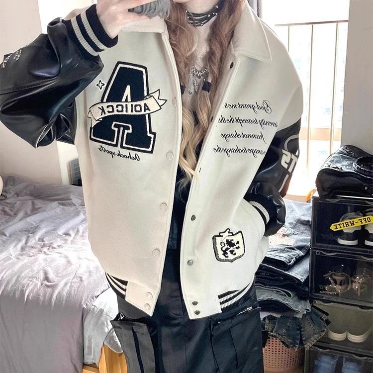 Baseball Jacket with Embroidery