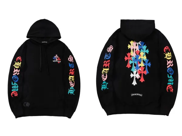 Chrome Hearts Cross Embroidered Black Hoodie - 32
