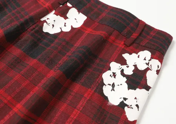 Burberry Check Print Floral Shorts Red - 21