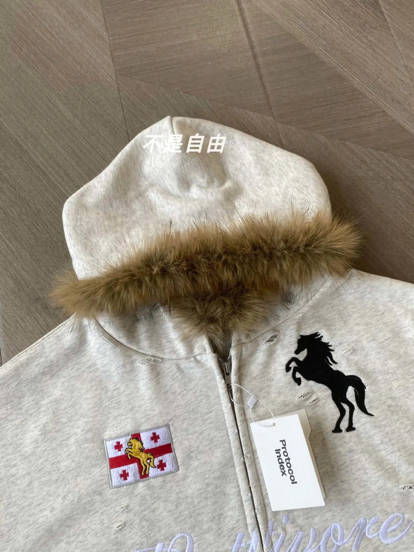 Grailz Washed Spliced Zip Hoodie photo 6