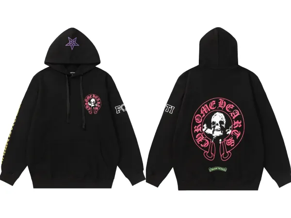 Chrome Hearts Cross Embroidered Black Hoodie - 36