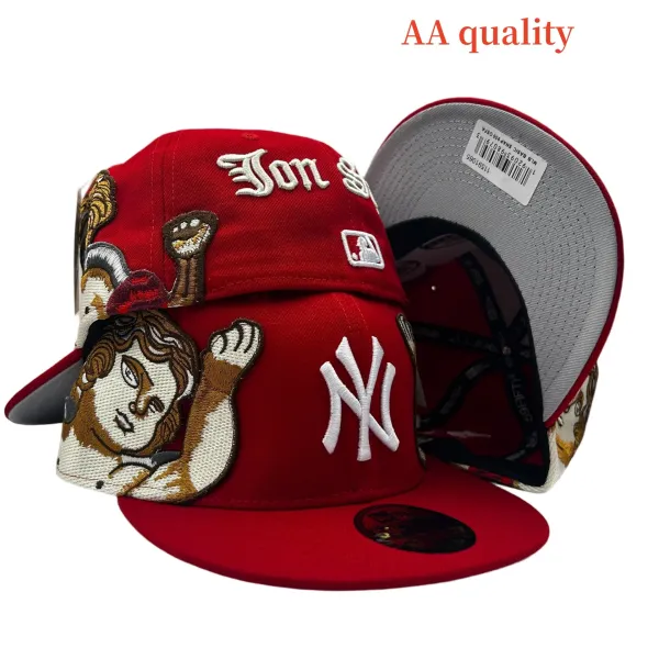 New Era x Jon S. Collaboration NY Yankees Red Embroidered Baseball Cap - 1