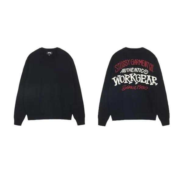 Stüssy Garment Co. Workgear Knit Sweater Black - 1