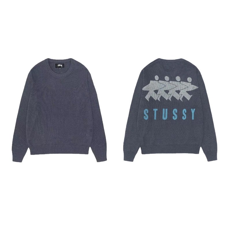 Stussy Surfer Crew Knit Sweater Navy - 1