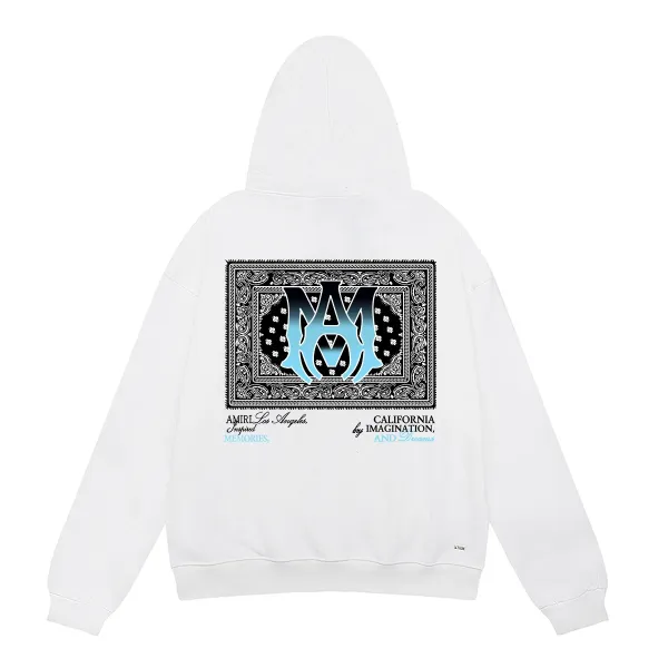Amiri Bandana Logo Hoodie White - 1