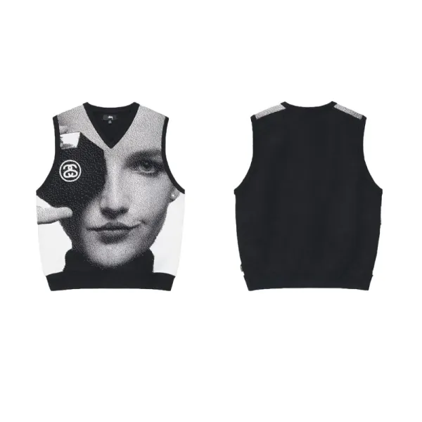 Stüssy x Unknown Artist Photo-Print Vest Top Black/White - 1