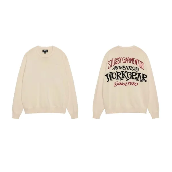 Stüssy Garment Co. Authentic Workgear Beige Sweater - 1
