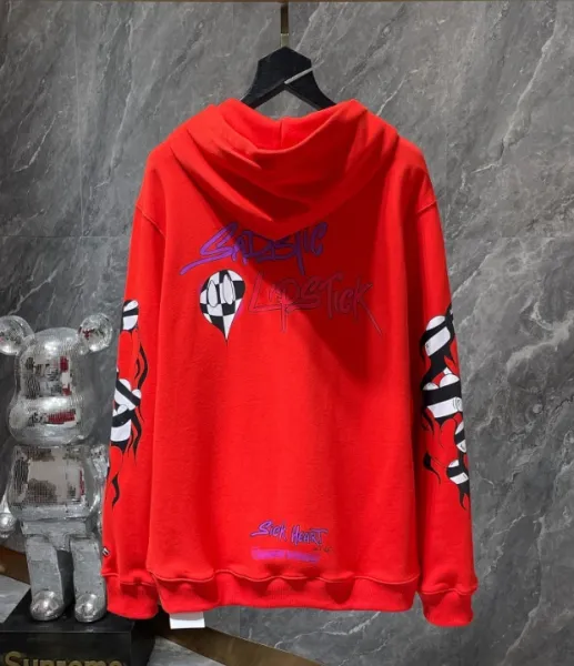 Sadsic x Lipstick Red Graphic Hoodie - 1