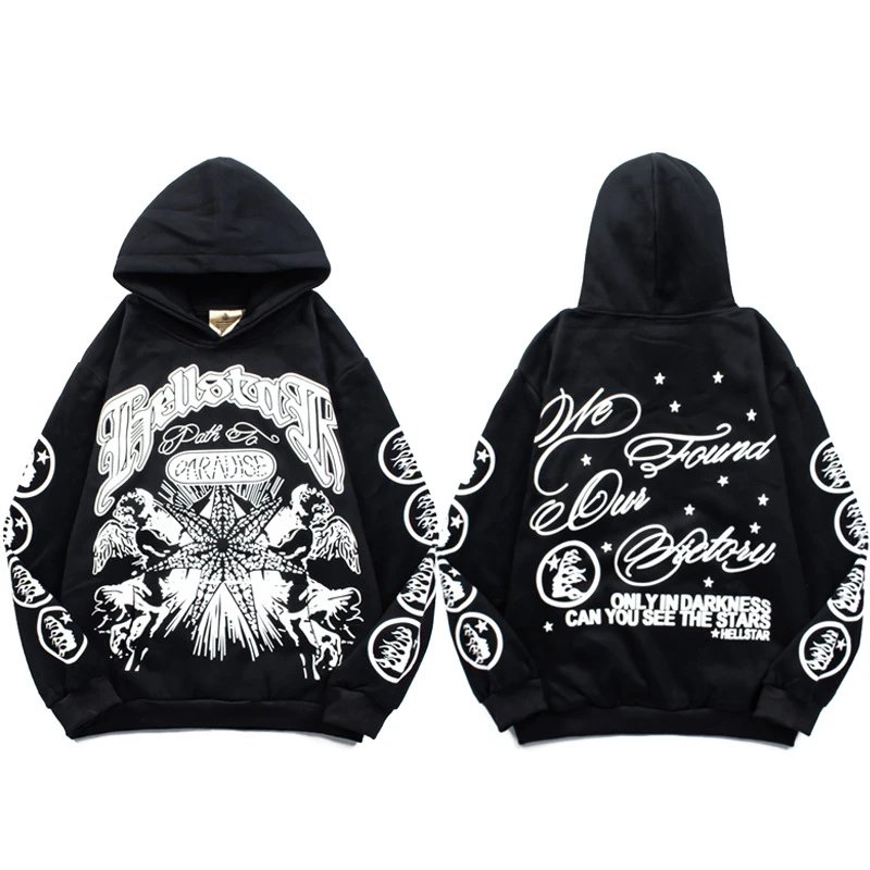 Hellstar Sports Flame Logo Hoodie Black Pink - 24