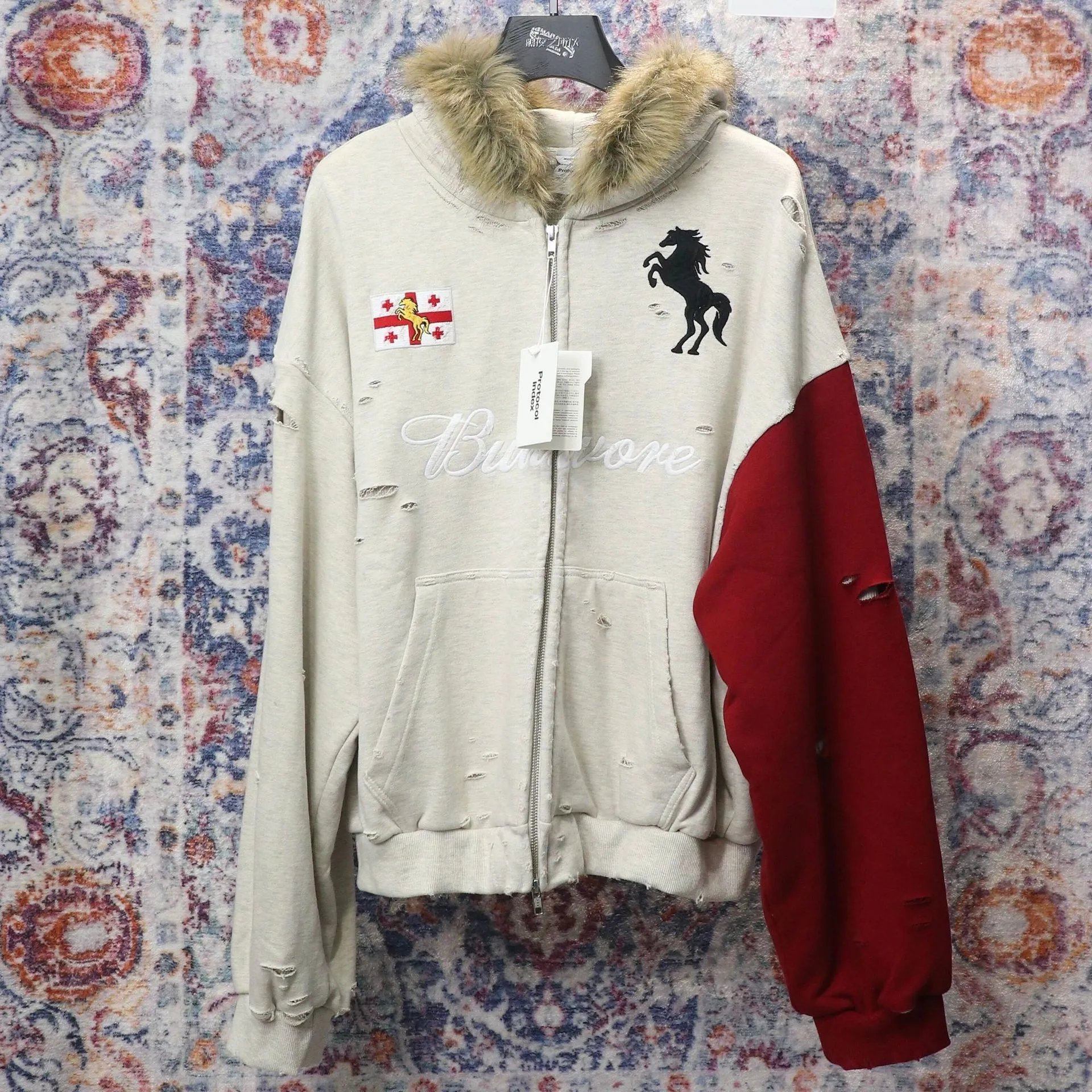 Grailz Washed Spliced Zip Hoodie photo 2