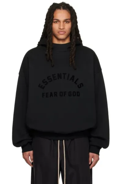 Fear of God Essentials Arch Logo Black Crewneck Sweatshirt - 4