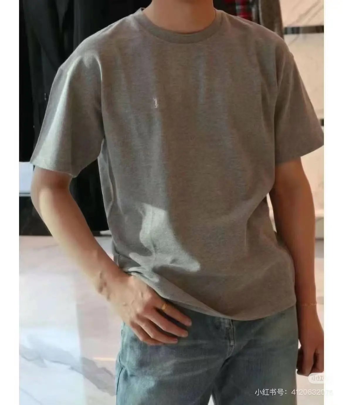 Embroidered Logo Pique Cotton T-Shirt photo 4