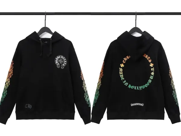 Chrome Hearts Cross Embroidered Black Hoodie - 5