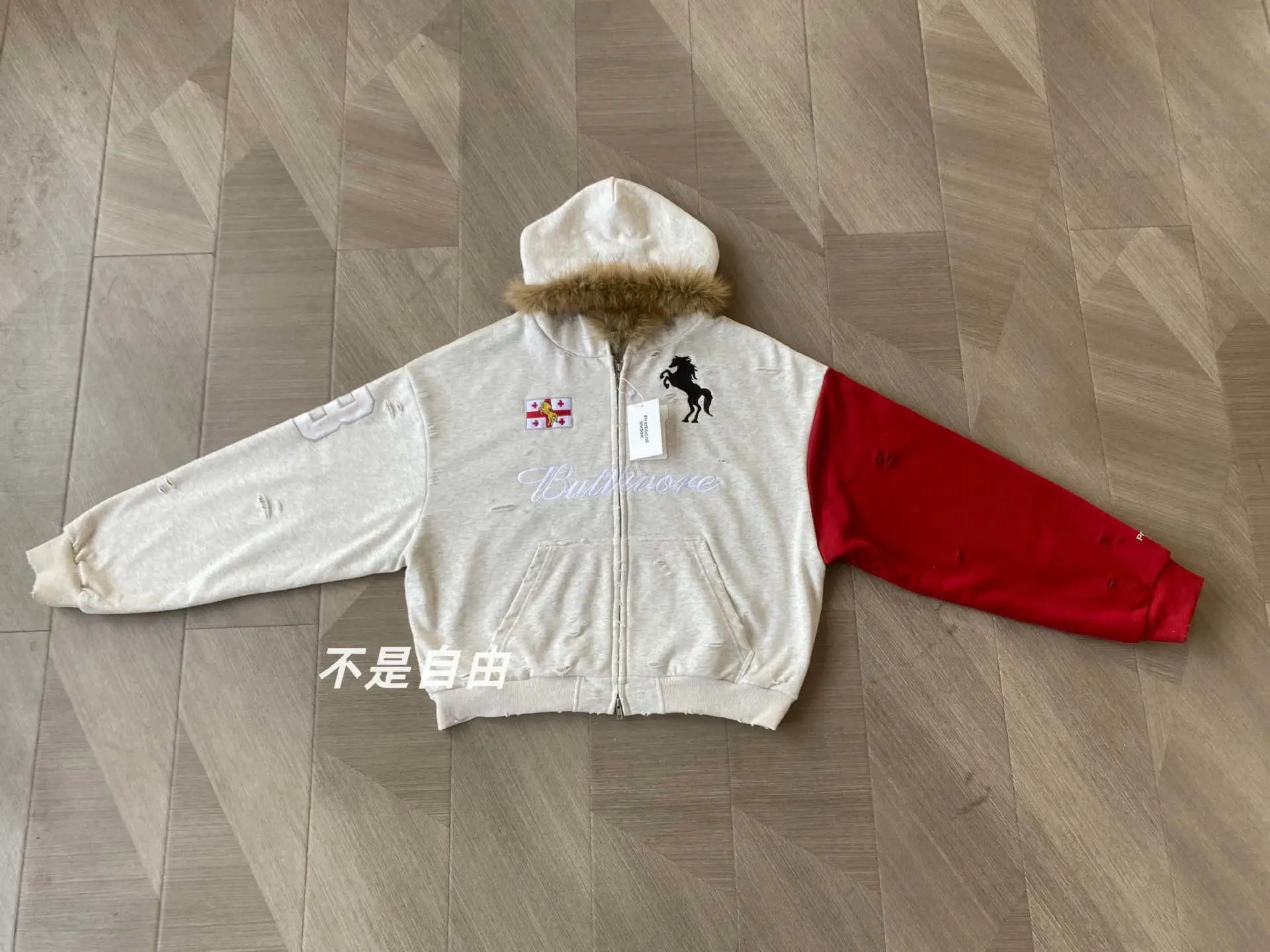 Grailz Washed Spliced Zip Hoodie photo 5