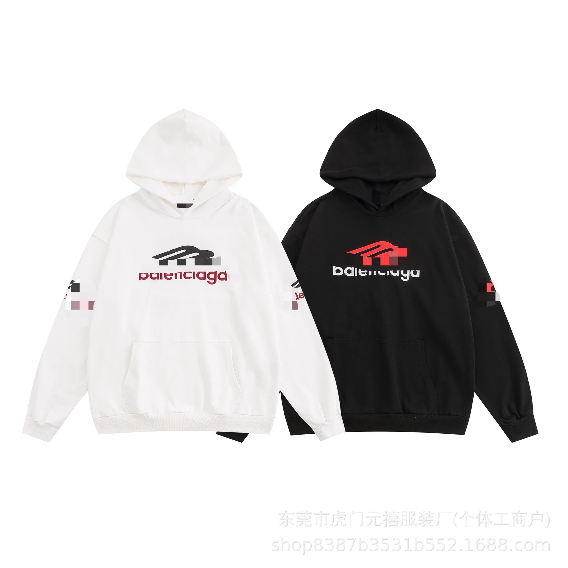 Balenciaga Logo Print Black Hoodie - 3