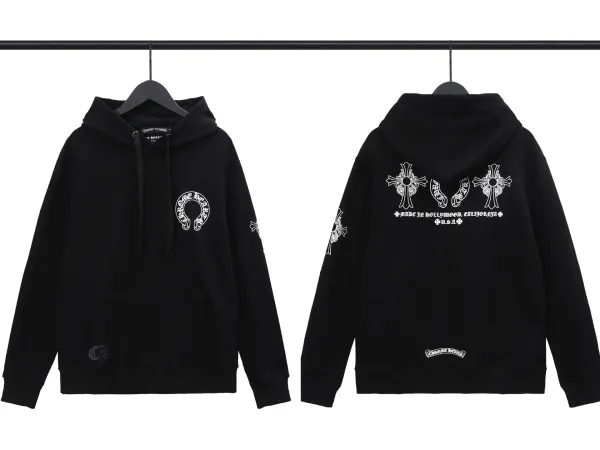 Chrome Hearts Cross Embroidered Black Hoodie - 40