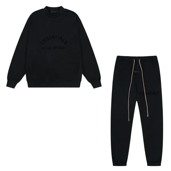 Fear of God Essentials Arch Logo Black Crewneck Sweatshirt - 41