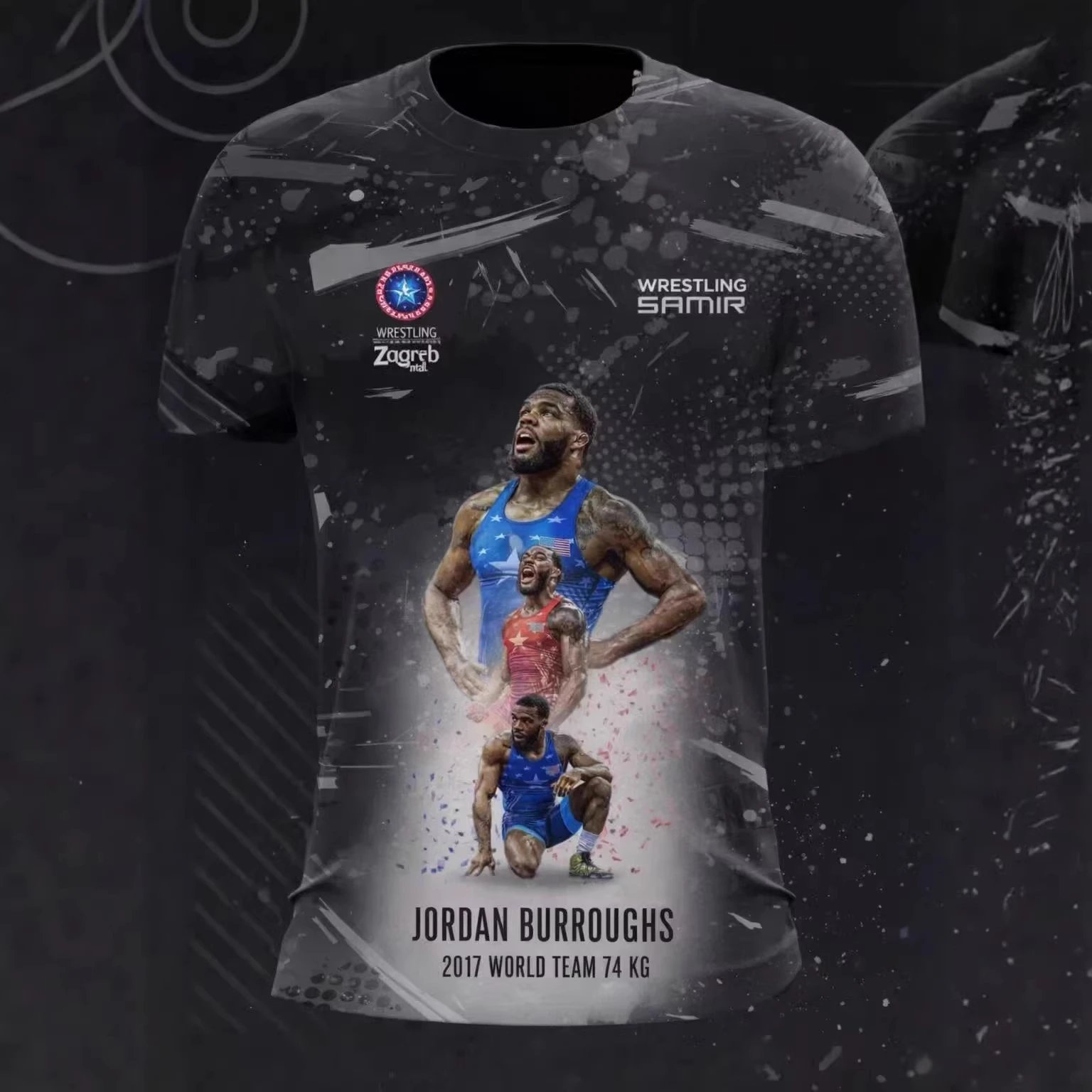 Summer 3D Graphic Wrestling T-Shirt