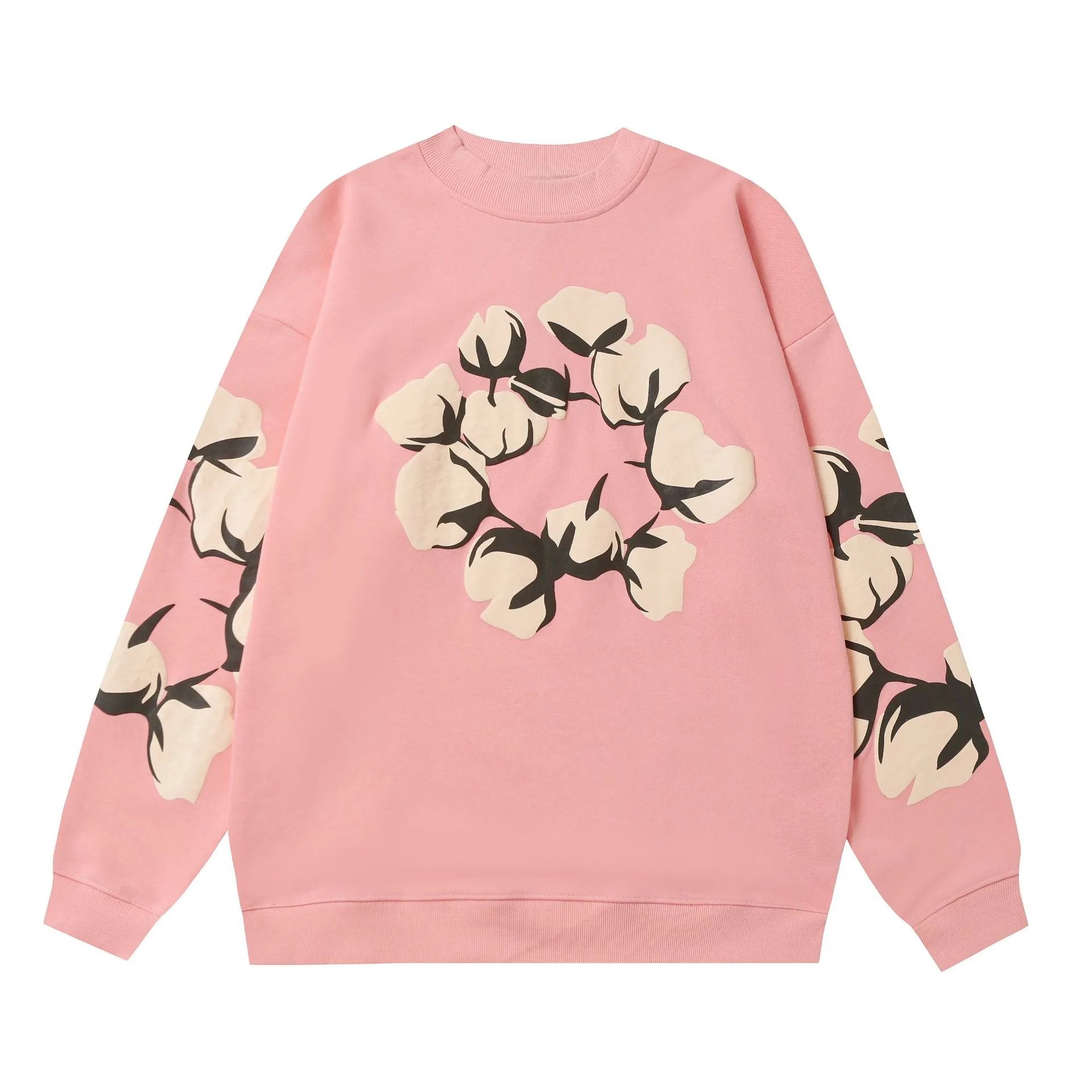 Maison Margiela Cotton Flower Print Pink Hoodie - 1
