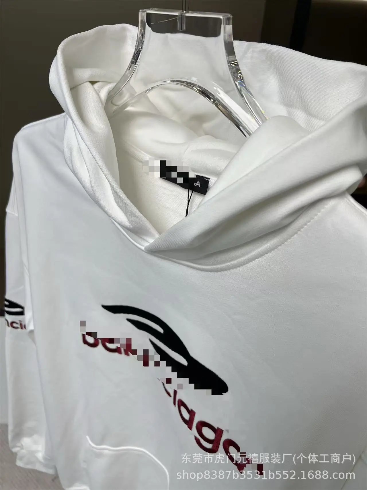 Balenciaga Logo Print Black Hoodie - 18
